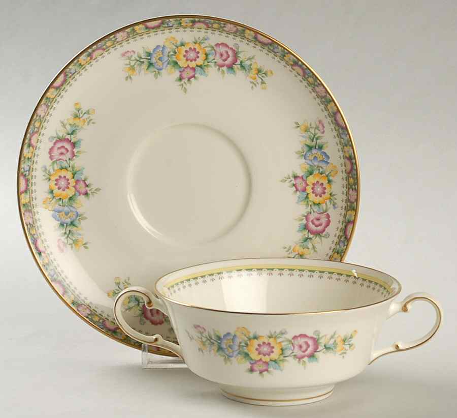 Canterbury Footed Cream Soup Bowl & Saucer Set by Mikasa-1