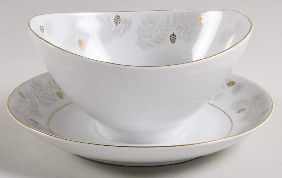 Catalina Pine Gravy Boat with Attached Underplate by Mikasa-1