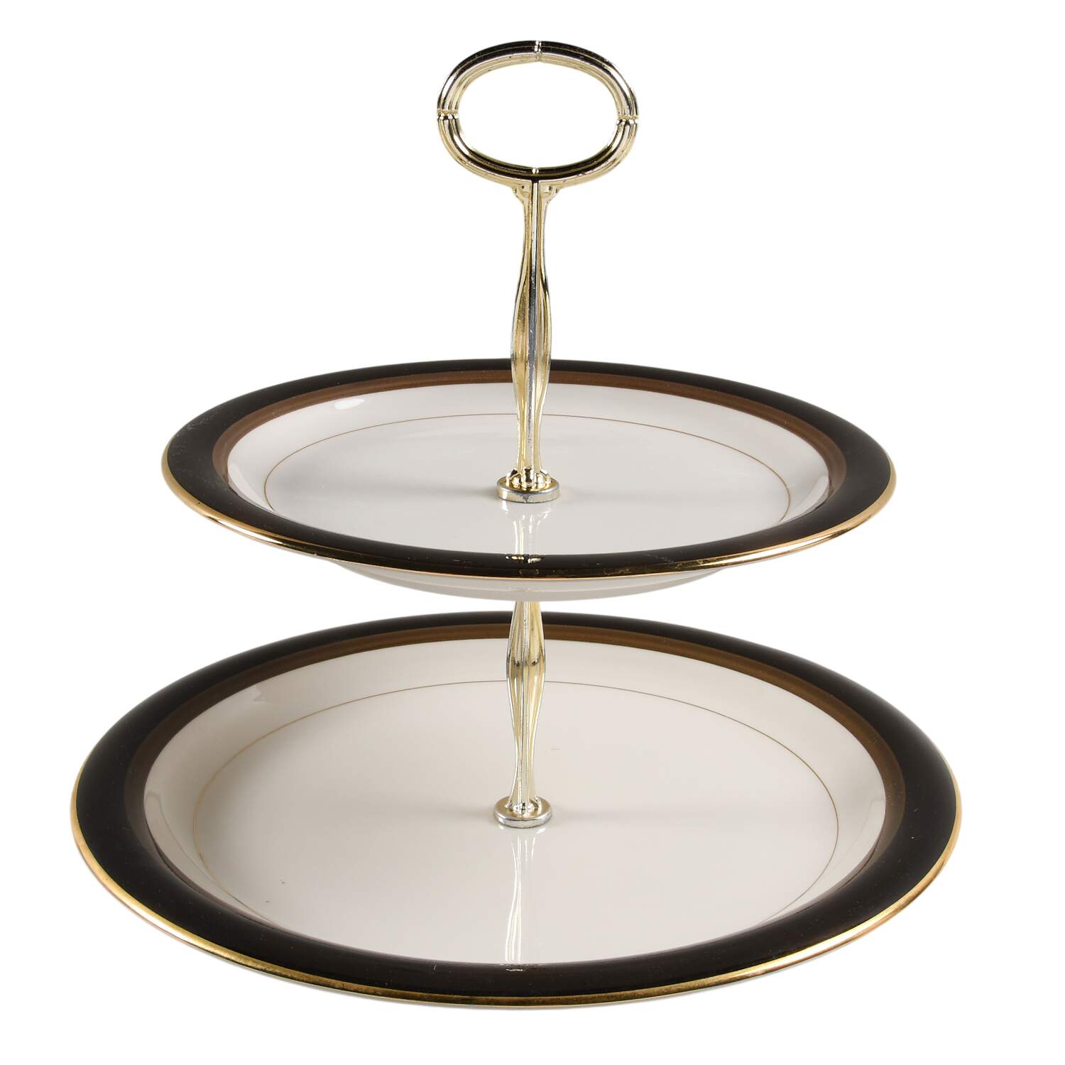 Cappuccino 6 5/8"-10"  2 Tiered Serving Tray (Dp, Sp) HC by Mikasa-1