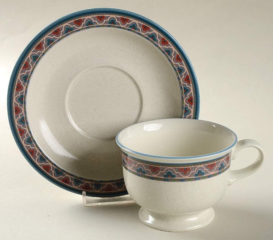 Caravan Footed Cup & Saucer Set by Mikasa-1