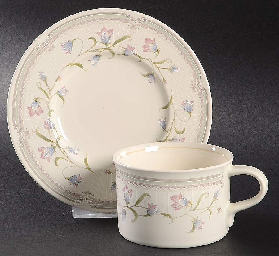 Caressa Flat Cup & Saucer Set by Mikasa-1
