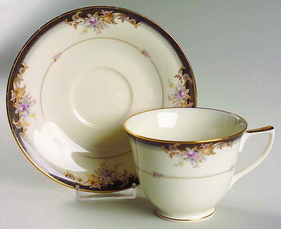 Castleview Footed Cup & Saucer Set by Mikasa-1