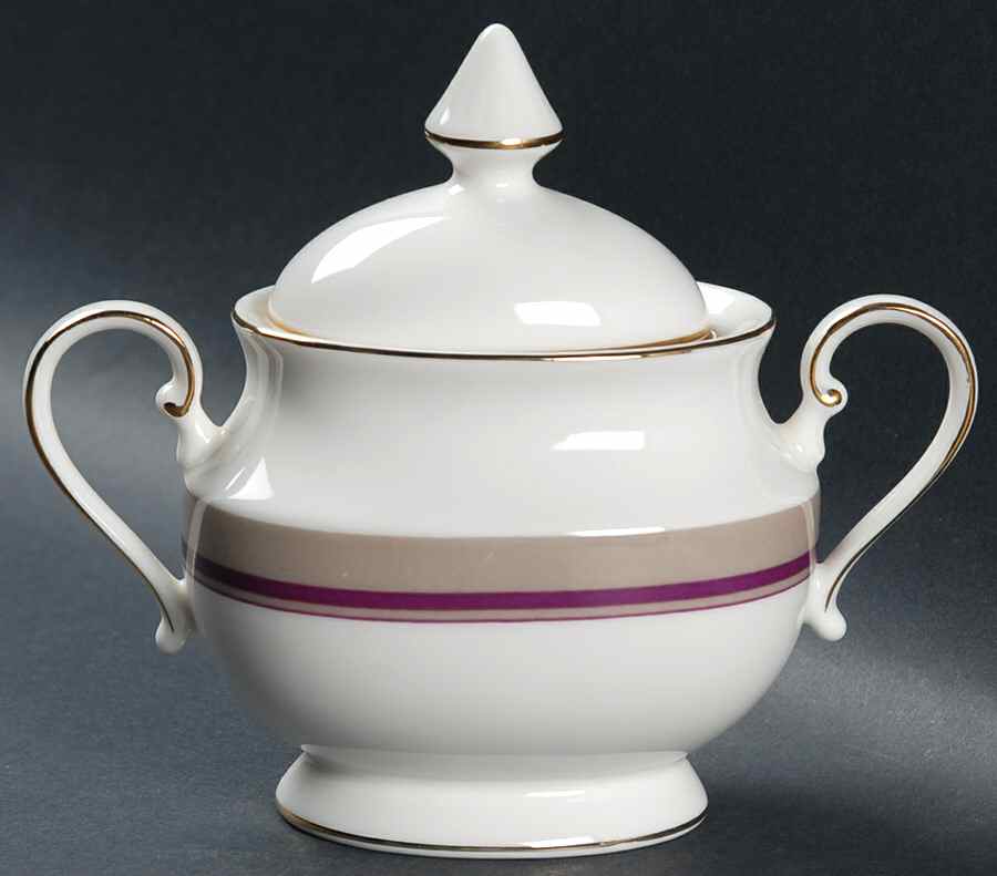 Cameron Taupe Sugar Bowl & Lid by Mikasa-1
