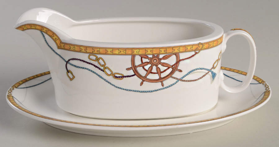 Captain's Table Gravy Boat & Underplate by Mikasa-1