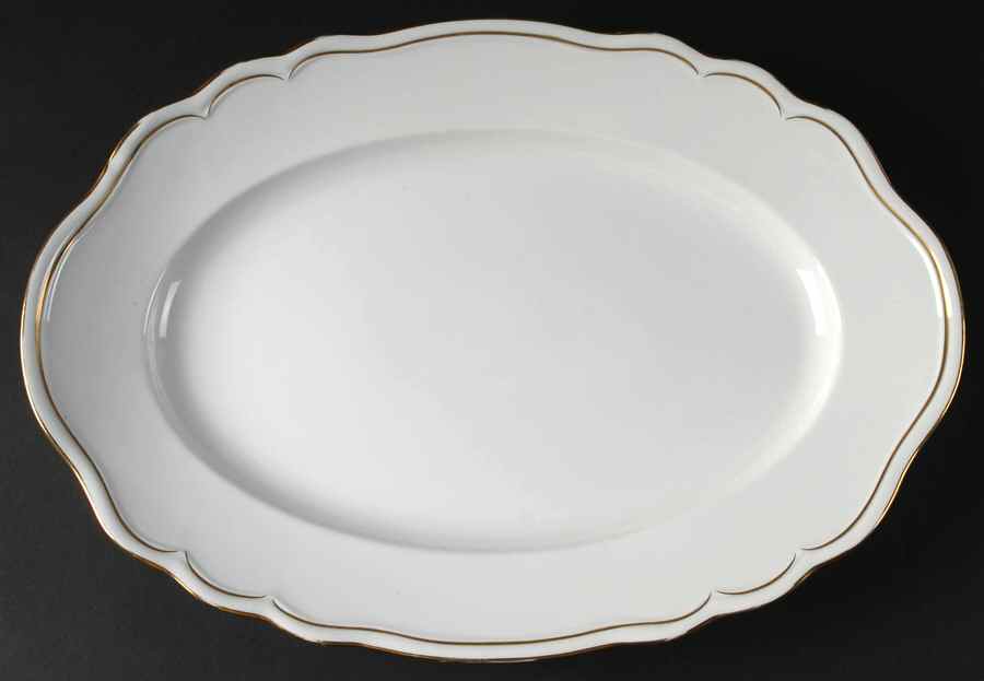 Cavalier White 15" Oval Serving Platter by Mikasa-1