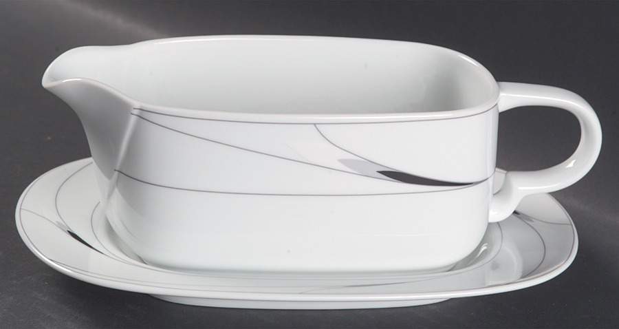 Caviar Gravy Boat & Underplate by Mikasa-1