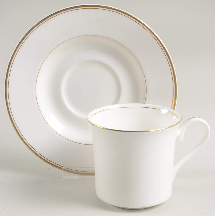 Century Gold Flat Cup & Saucer Set by Mikasa-1
