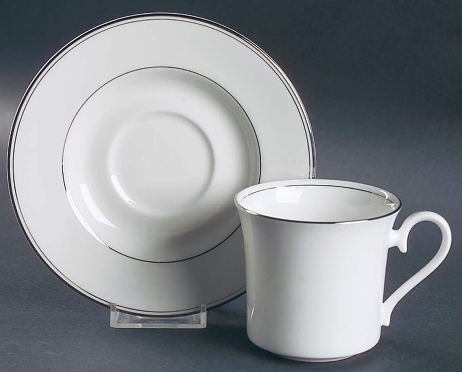 Century Platinum Flat Cup & Saucer Set by Mikasa-1