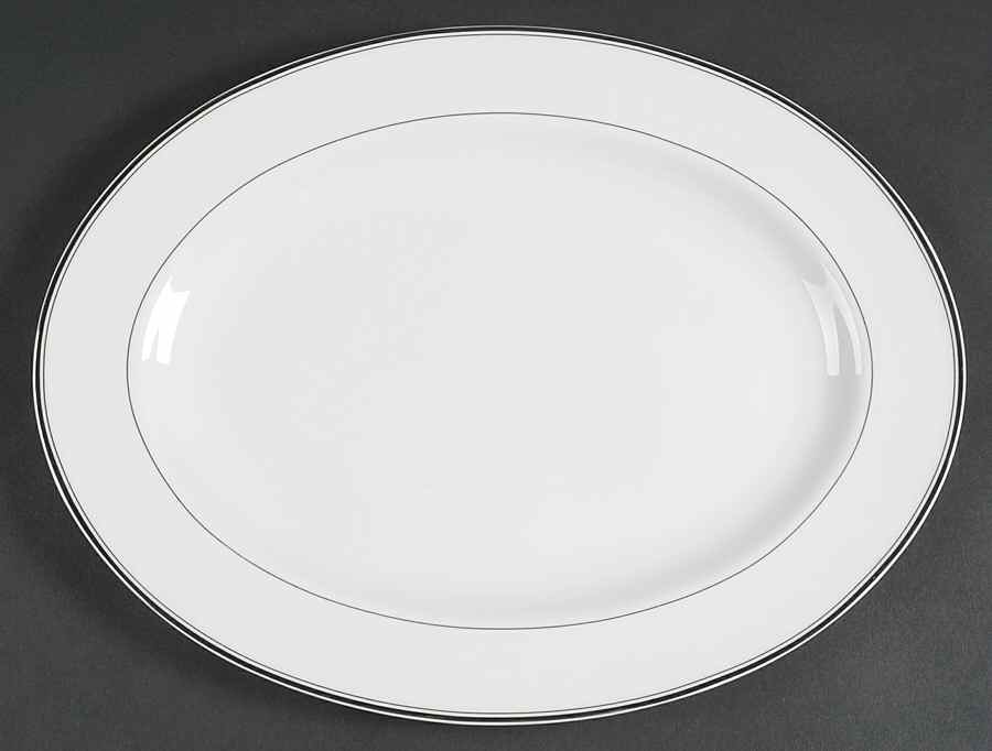 Century Platinum 14" Oval Serving Platter by Mikasa-1