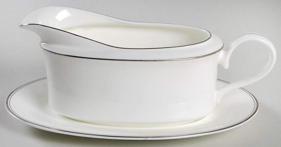 Century Platinum Gravy Boat & Underplate by Mikasa-1