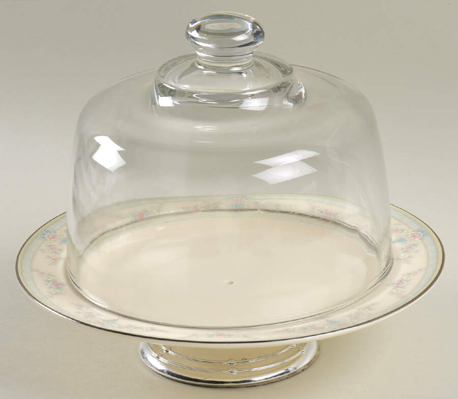 Ceremony 6 1/2"-7 1/2" Footed Cheese Plate w/ Glass Dome HC by Mikasa-1