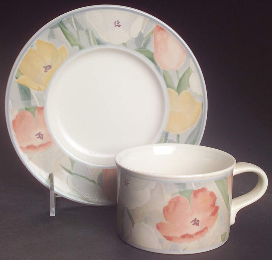 Cezanne Flat Cup & Saucer Set by Mikasa-1