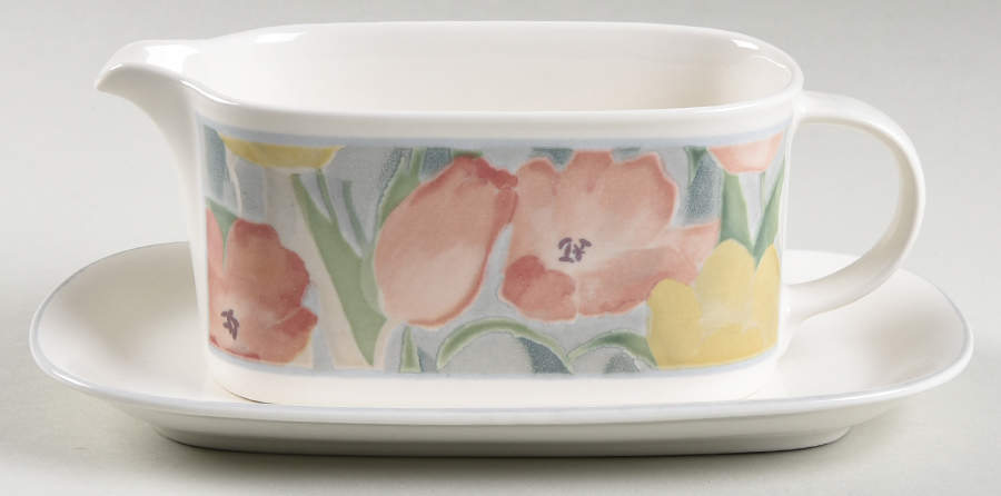 Cezanne Gravy Boat & Underplate (Relish/Butter) by Mikasa-1