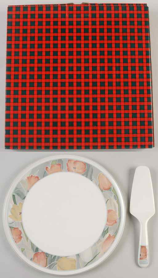 Cezanne Cake Plate & Solid Ceramic Server Set (Boxed) by Mikasa-1