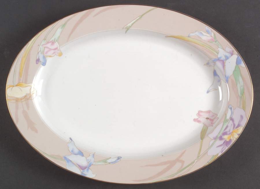 Charisma Beige 14" Oval Serving Platter by Mikasa-1