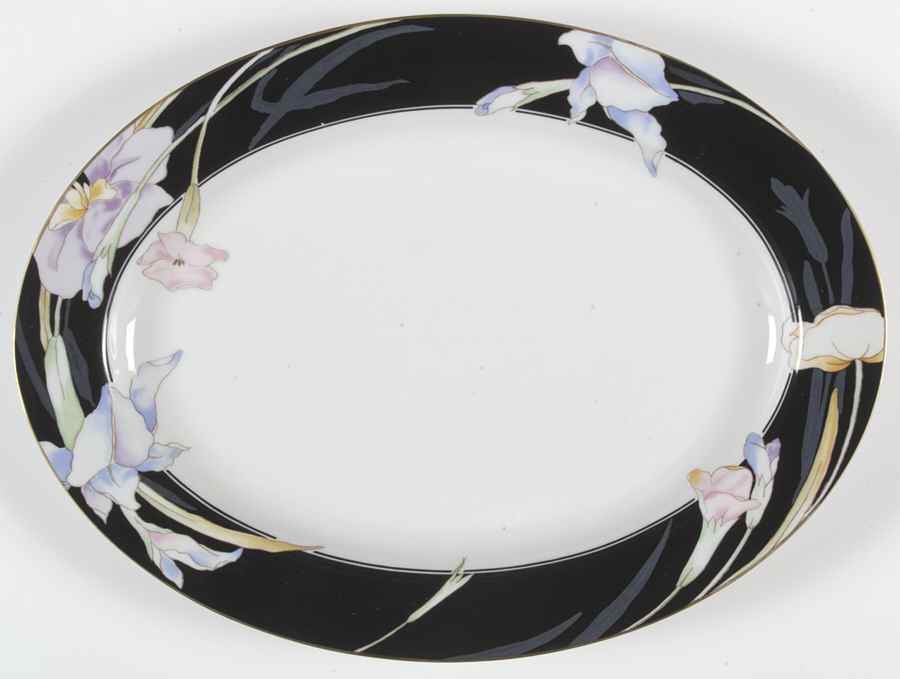 Charisma Black 14" Oval Serving Platter by Mikasa-1