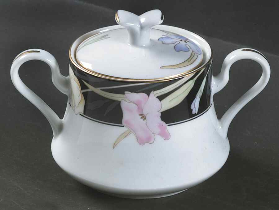 Charisma Black Sugar Bowl & Lid by Mikasa-1