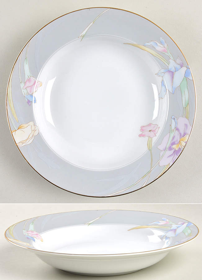 Charisma Gray Rim Soup Bowl by Mikasa-1