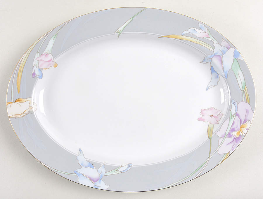 Charisma Gray 14" Oval Serving Platter by Mikasa-1