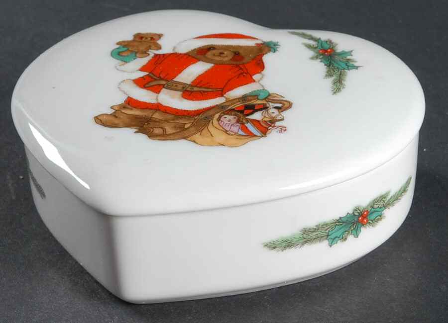 Christmas Bear Heart Shape Box & Lid by Mikasa-1