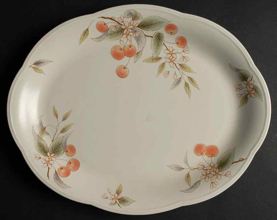 Cherry Blooms 14" Oval Serving Platter by Mikasa-1