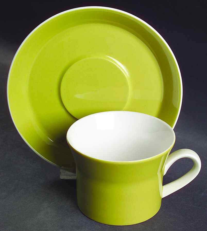 Checkmates Green Flat Cup & Saucer Set by Mikasa-1