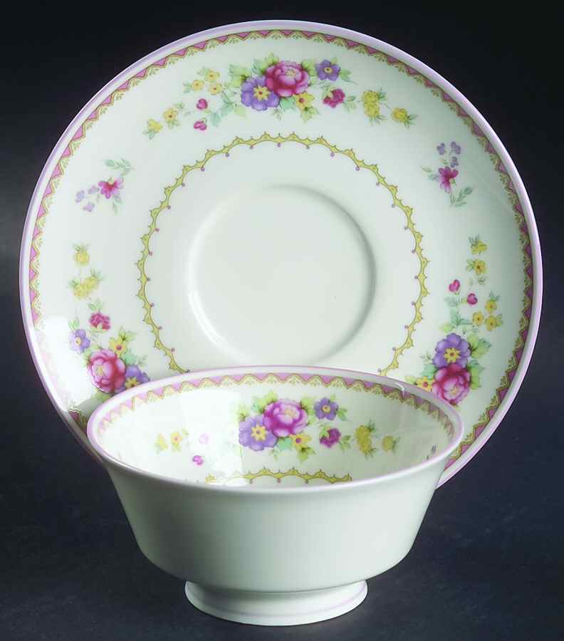 Cheshire Footed Cream Soup Bowl & Saucer Set by Mikasa-1