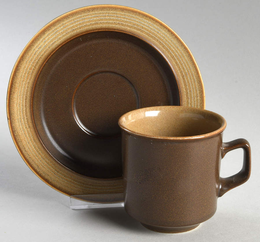 Chestnut Flat Cup & Saucer Set by Mikasa-1