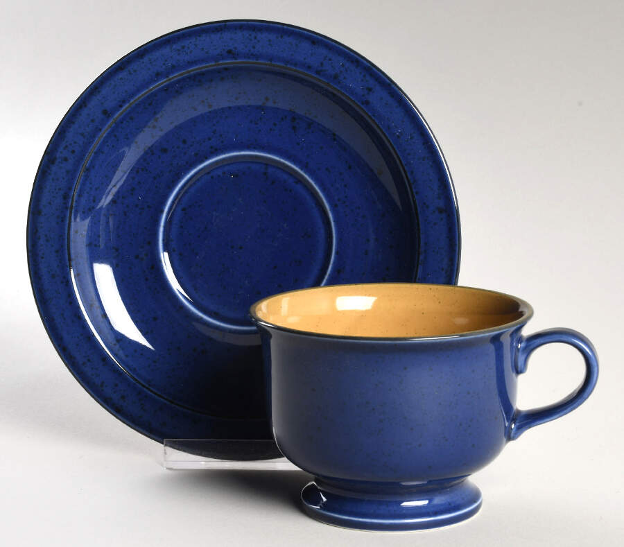 Chromatic Navy Footed Cup & Saucer Set by Mikasa-1