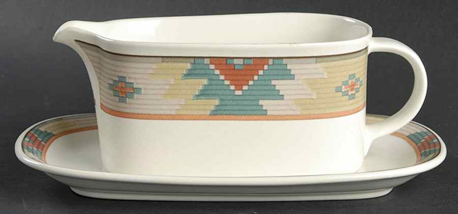 Cimmaron Gravy Boat & Underplate (Relish/Butter) by Mikasa-1
