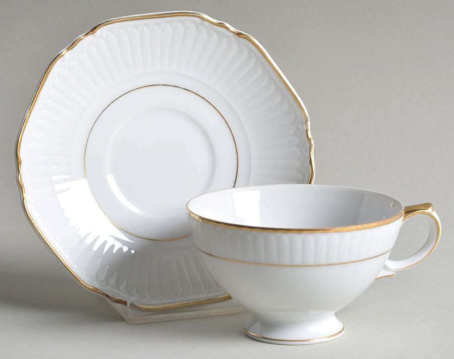 Classic White Footed Cup & Saucer Set by Mikasa-1