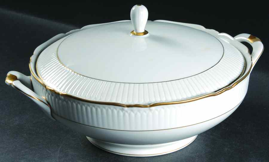 Classic White Round Covered Vegetable by Mikasa-1