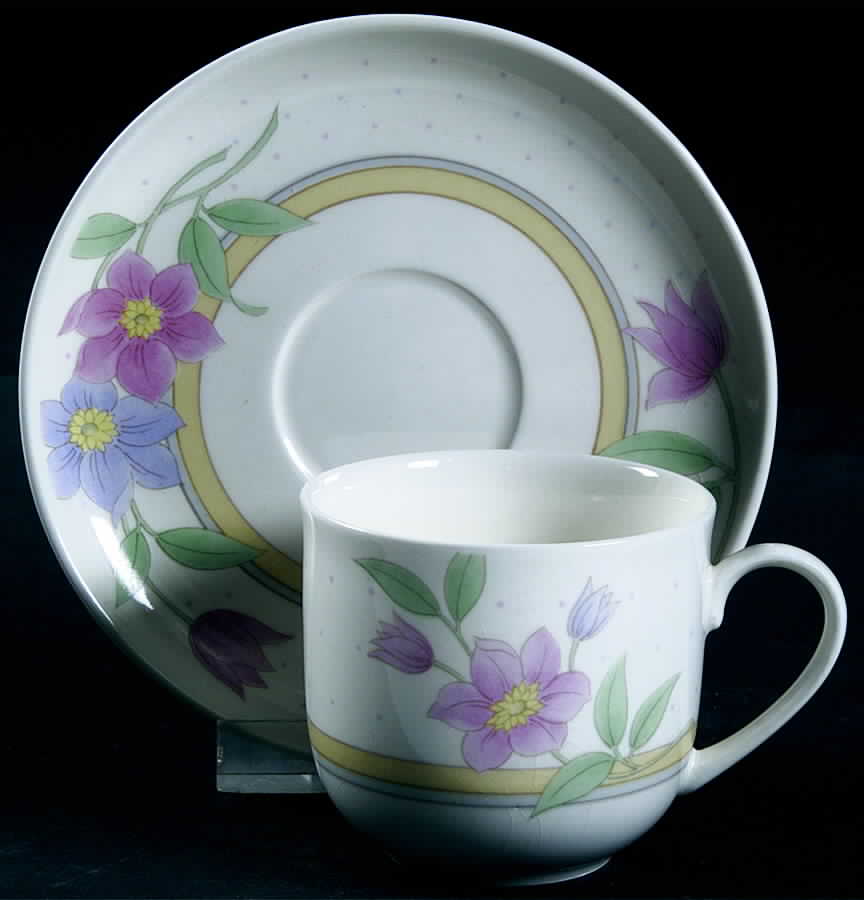 Clematis Flat Demitasse Cup & Saucer Set by Mikasa-1