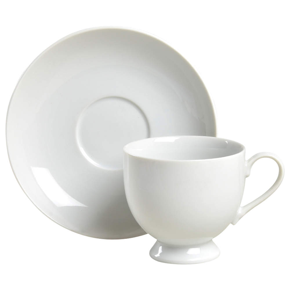 Classic Flair White Footed Cup & Saucer Set by Mikasa-1