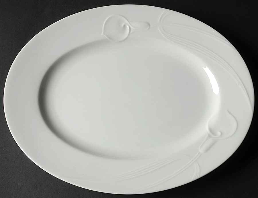 Classic Flair White 12" Oval Serving Platter by Mikasa-1