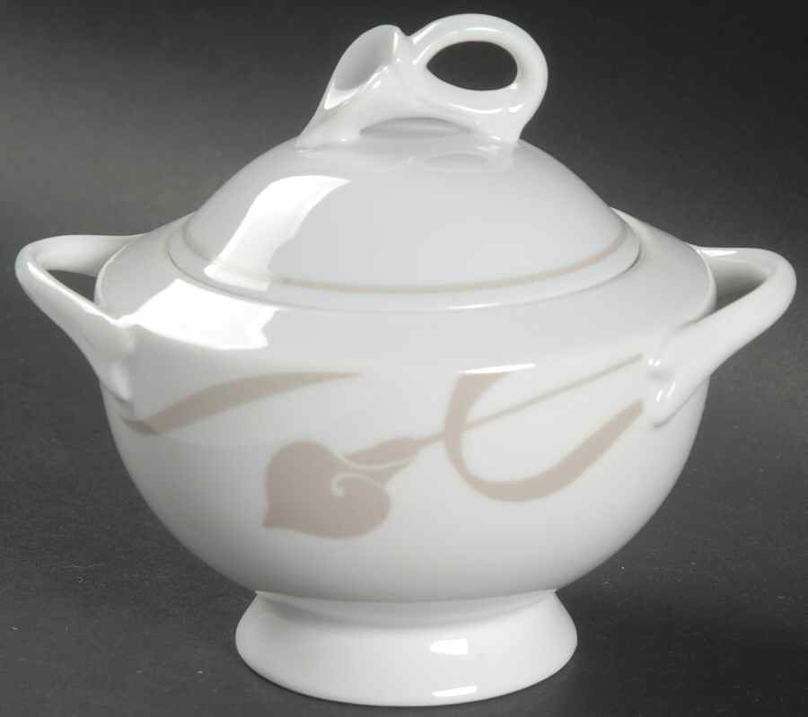 Classic Flair Beige Sugar Bowl & Lid by Mikasa-1
