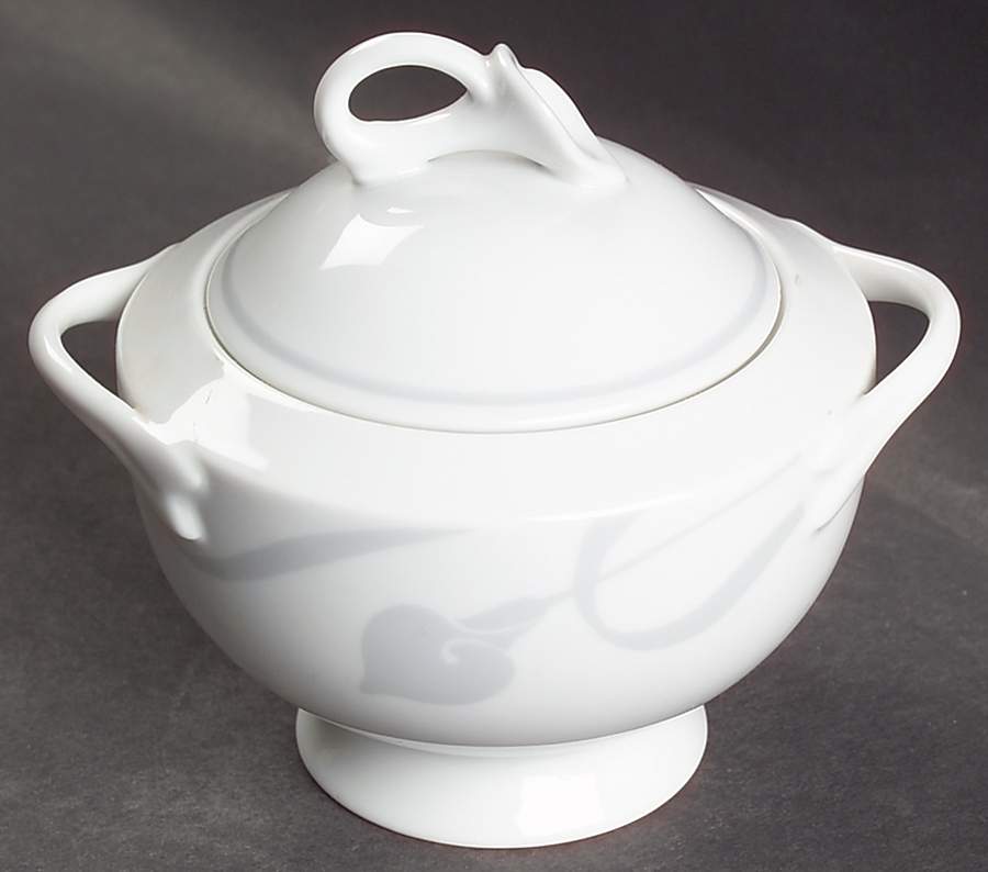 Classic Flair Gray Sugar Bowl & Lid by Mikasa-1