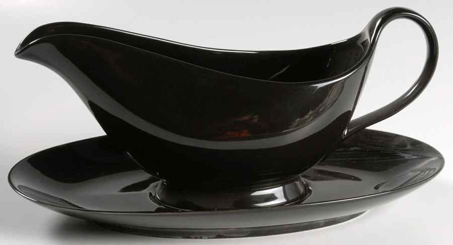 Classic Flair Midnight Gravy Boat & Underplate by Mikasa-1