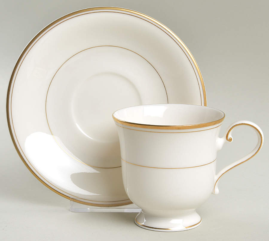Classic Gold Footed Cup & Saucer Set by Mikasa-1