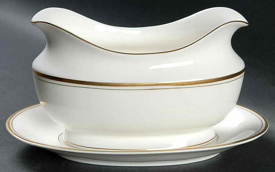 Classic Gold Gravy Boat & Underplate by Mikasa-1