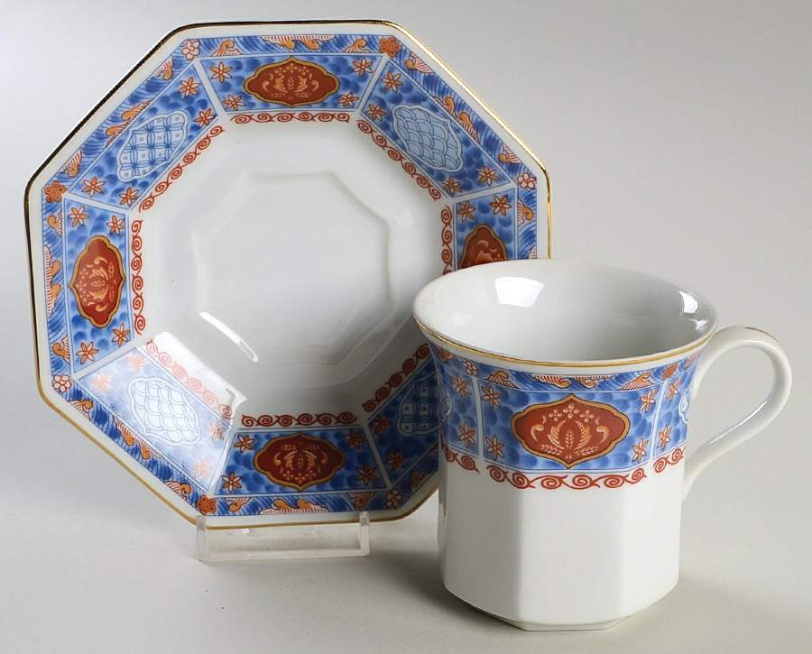 Cloisonne Flat Cup & Saucer Set by Mikasa-1
