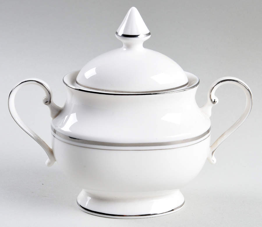 Classic Platinum Sugar Bowl & Lid by Mikasa-1