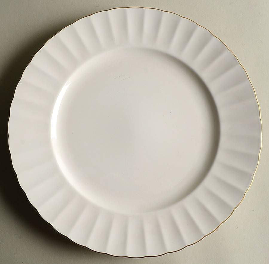 Classic White & Gold 12" Chop Plate (Round Platter) by Mikasa-1
