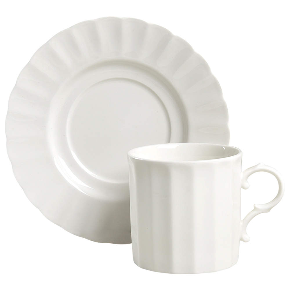 Classic White Flat Cup & Saucer Set by Mikasa-1