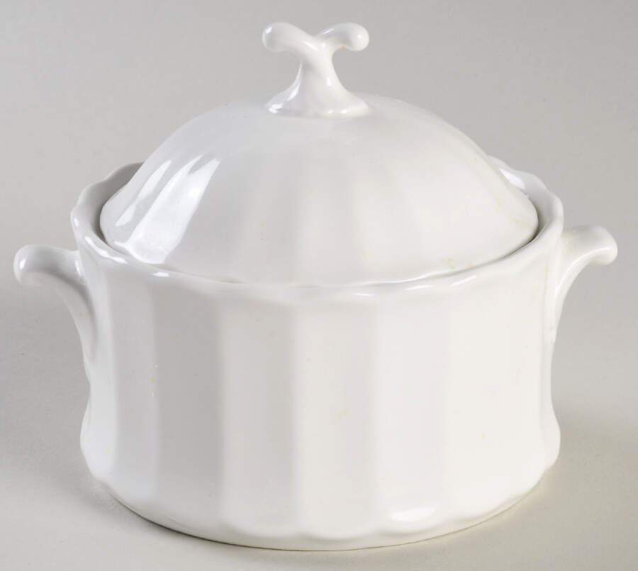 Classic White Sugar Bowl & Lid by Mikasa-1