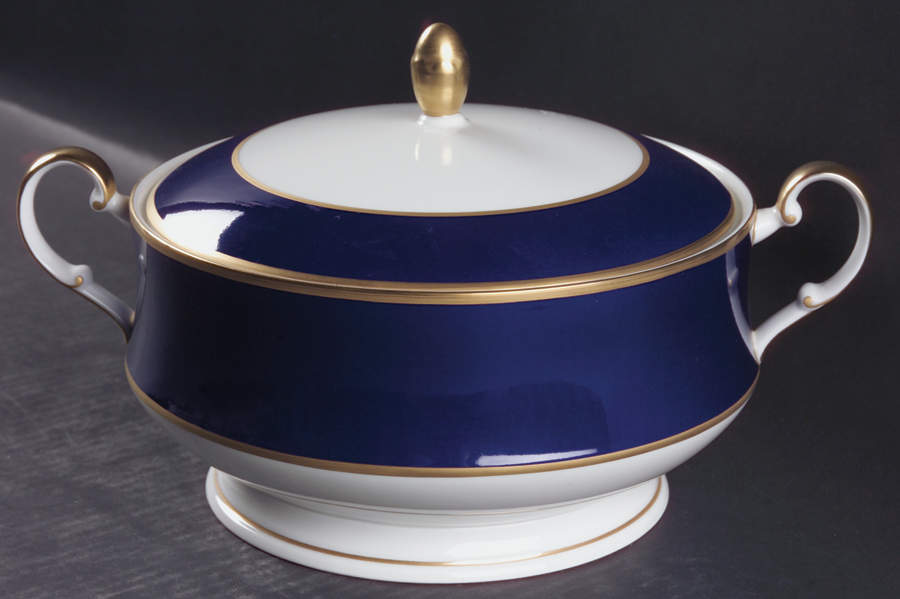 Cobalt Blue Round Covered Vegetable by Mikasa-1