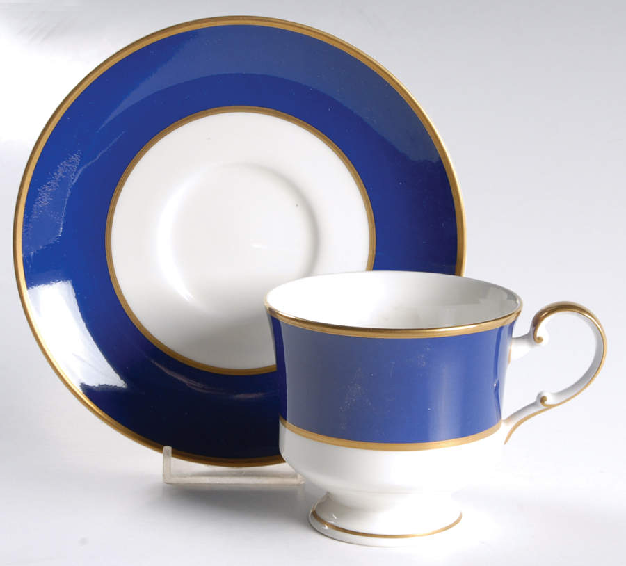 Cobalt Blue Footed Cup & Saucer Set by Mikasa-1