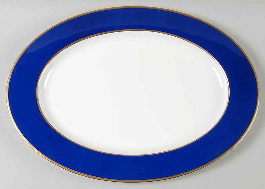 Cobalt Blue 17" Oval Serving Platter by Mikasa-1