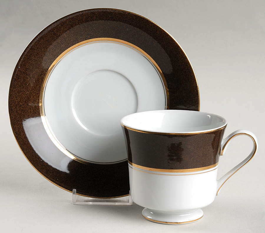 Cocoa Berry Footed Cup & Saucer Set by Mikasa-1
