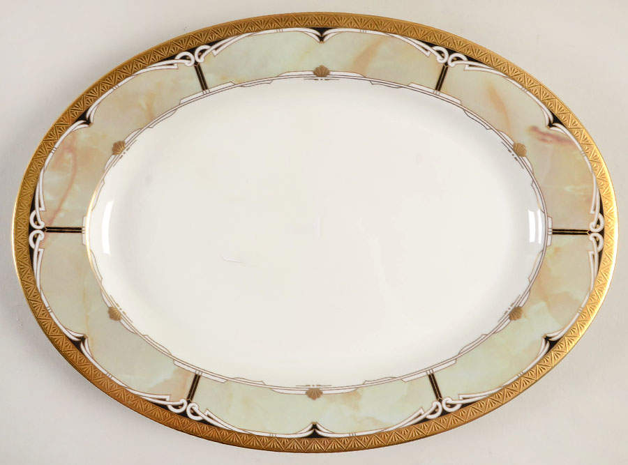 Coronation Celadon 12" Oval Serving Platter by Mikasa-1